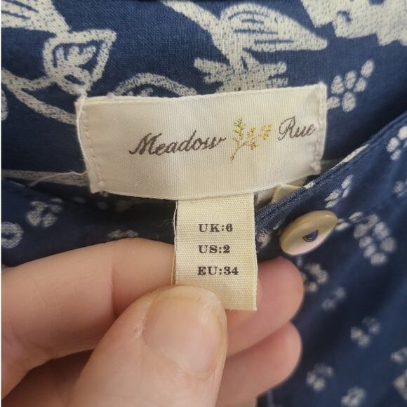 Anthropologie MEADOW RUE Anila Shirt Dress w/Tie Waist in Chambray - Sz 2 - Picture 5 of 7